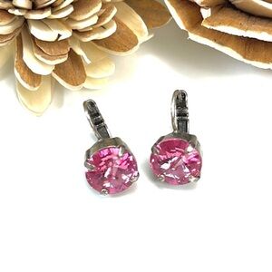 PINK SWAROVSKI CRYSTAL DROP EARRINGS
